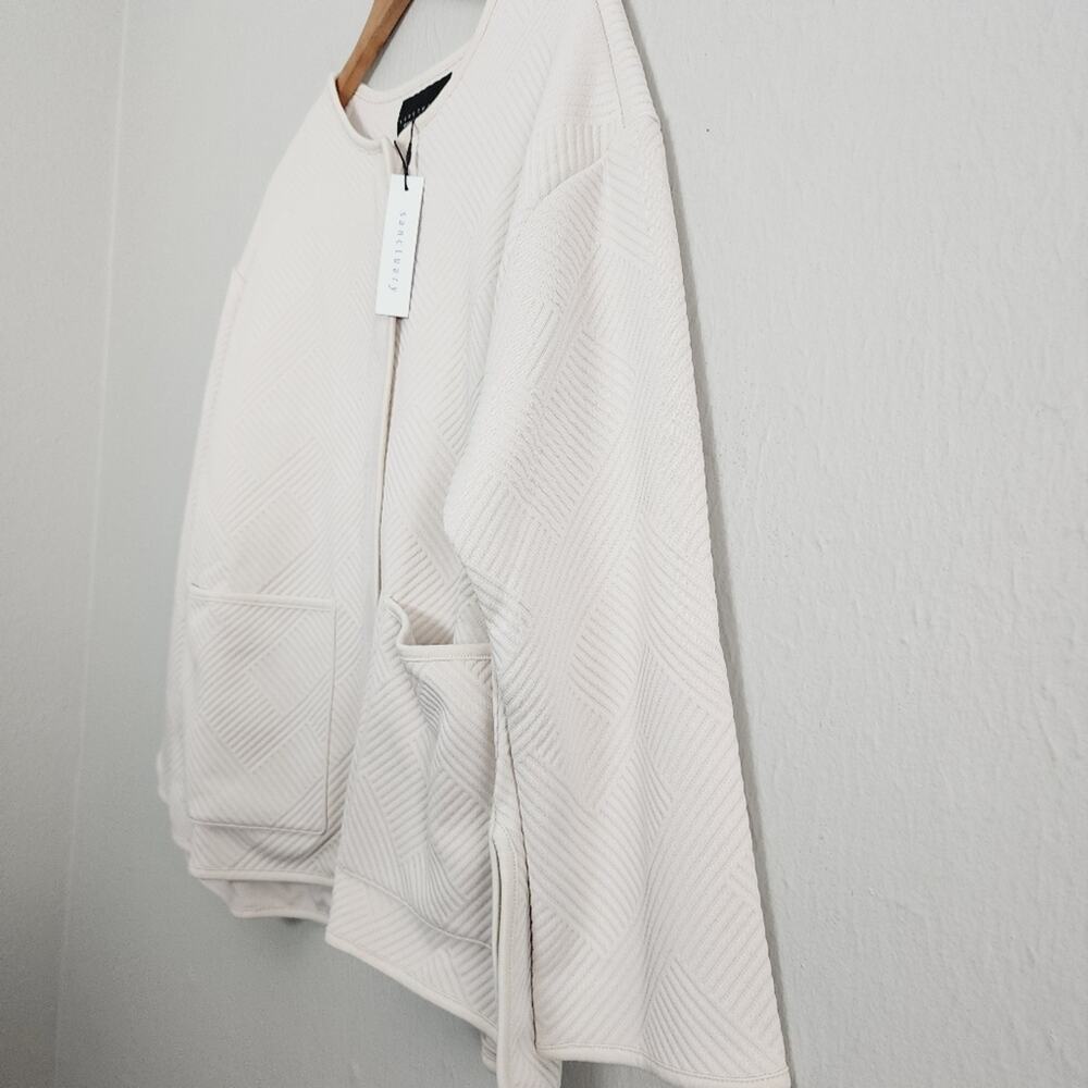Sanctuary Paris Quilted Textured Knit Jacket Eco Natural Collarless NWT Small - Picture 7 of 14